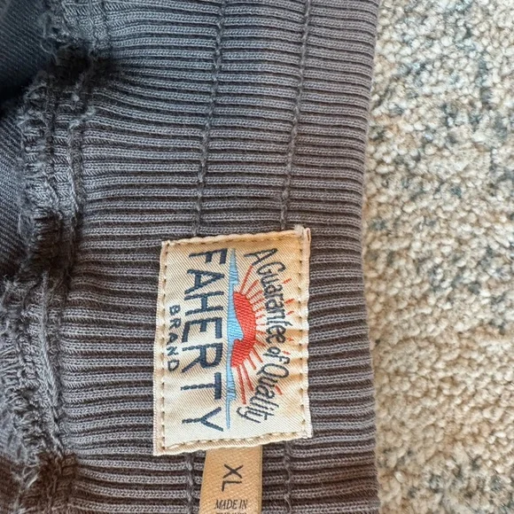 Faherty Mens Essential Drawstring Pants size XL, Dark Gray - Picture 5 of 6